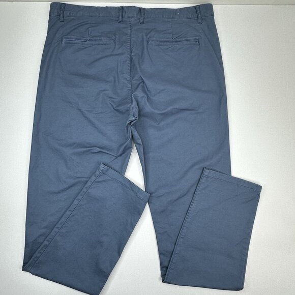H&M L.O.G.G. Men's Blue Slim-Fit Chino Business Career Pant W38-40/L33.25 - Picture 4 of 11